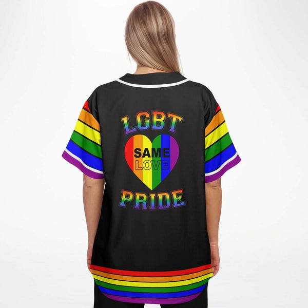 65 MCMLXV Unisex LGBT Gay Pride Rainbow Flag Print Baseball Jersey - 65mcmlxv