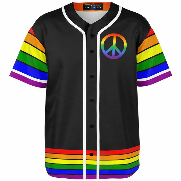 65 MCMLXV Unisex LGBT Gay Pride Rainbow Flag Print Baseball Jersey - 65mcmlxv