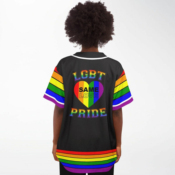 65 MCMLXV Unisex LGBT Gay Pride Rainbow Flag Print Baseball Jersey - 65mcmlxv