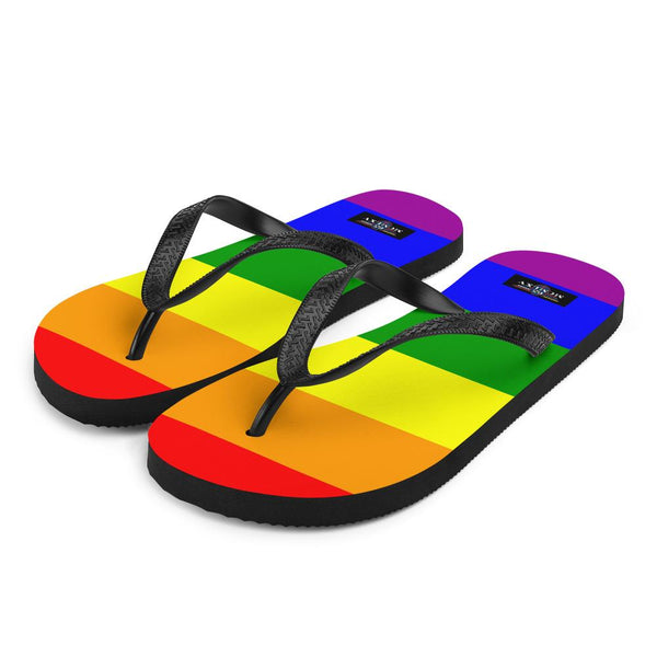 65 MCMLXV Unisex LGBT Gay Pride Rainbow Flag Print Flip - Flops - 65mcmlxv