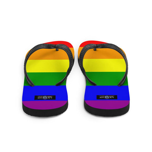 65 MCMLXV Unisex LGBT Gay Pride Rainbow Flag Print Flip - Flops - 65mcmlxv
