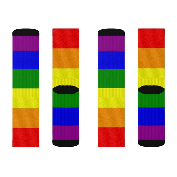 65 MCMLXV Unisex LGBT Gay Pride Rainbow Flag Print Socks - 65mcmlxv