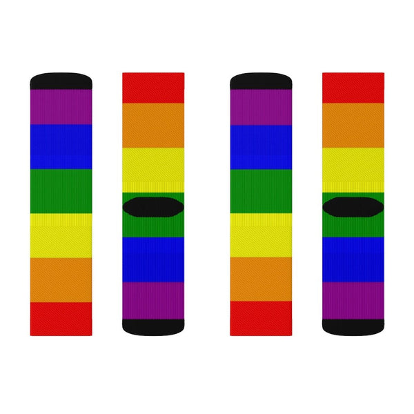 65 MCMLXV Unisex LGBT Gay Pride Rainbow Flag Print Socks - 65mcmlxv