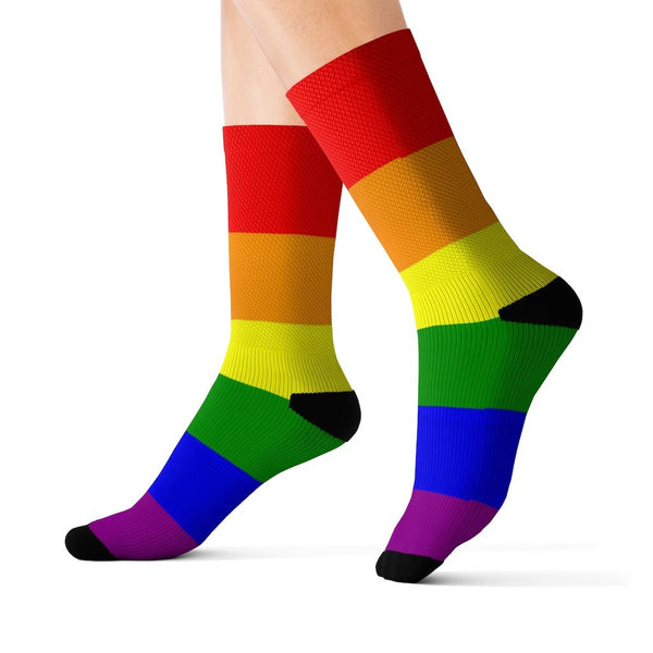 65 MCMLXV Unisex LGBT Gay Pride Rainbow Flag Print Socks - 65mcmlxv