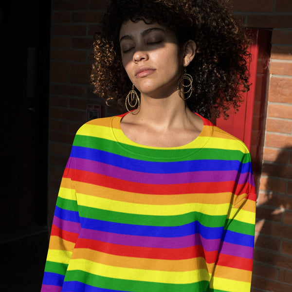 65 MCMLXV Unisex LGBT Gay Pride Rainbow Flag Stripe Performance Sweatshirt - 65mcmlxv