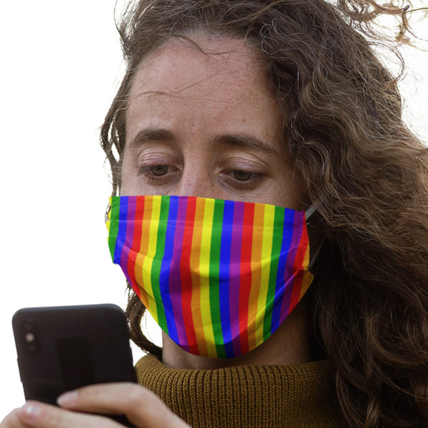 65 MCMLXV Unisex LGBT Gay Pride Rainbow Flag Stripe Print 7 Layer Face Mask - 65mcmlxv