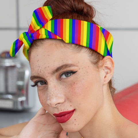 65 MCMLXV Unisex LGBT Gay Pride Rainbow Flag Stripe Print Bandana Handkerchief - 65mcmlxv