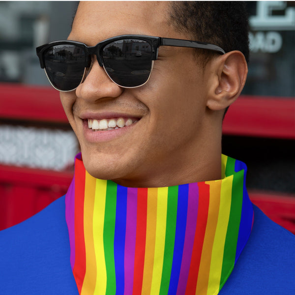 65 MCMLXV Unisex LGBT Gay Pride Rainbow Flag Stripe Print Bandana Handkerchief - 65mcmlxv