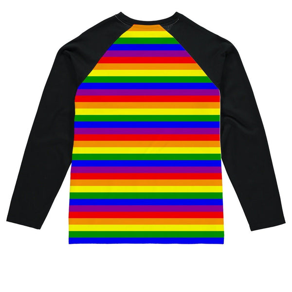 65 MCMLXV Unisex LGBT Gay Pride Rainbow Flag Stripe Print Baseball Long Sleeve T-Shirt - 65mcmlxv