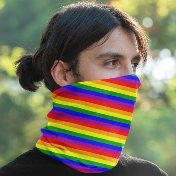 65 MCMLXV Unisex LGBT Gay Pride Rainbow Flag Stripe Print Neck Gaiter - 65mcmlxv