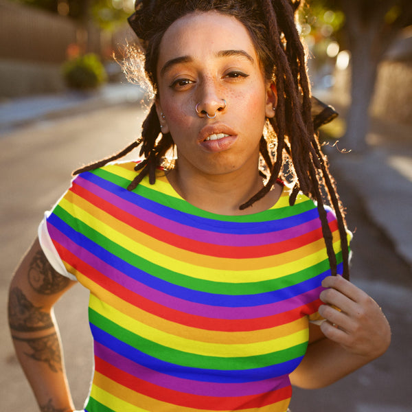 65 MCMLXV Unisex LGBT Gay Pride Rainbow Flag Stripe Print T-Shirt - 65mcmlxv