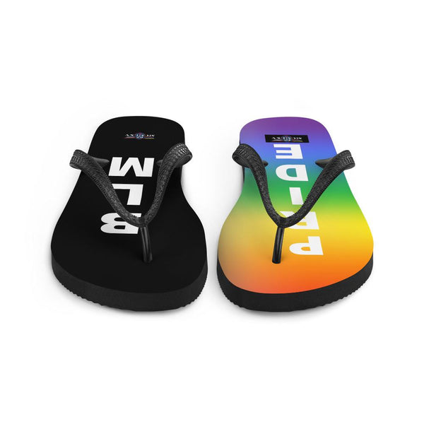 65 MCMLXV Unisex LGBT Pride Black Lives Matter Print Flip - Flops - 65mcmlxv