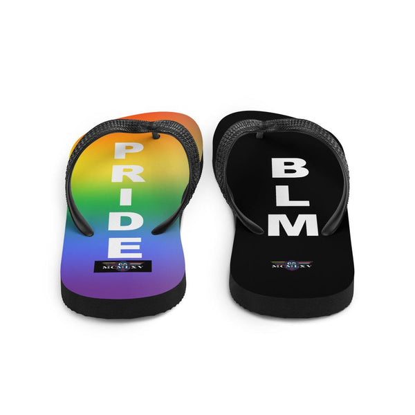 65 MCMLXV Unisex LGBT Pride Black Lives Matter Print Flip - Flops - 65mcmlxv