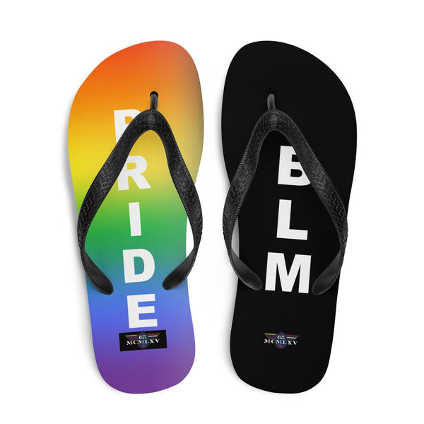 65 MCMLXV Unisex LGBT Pride Black Lives Matter Print Flip - Flops - 65mcmlxv