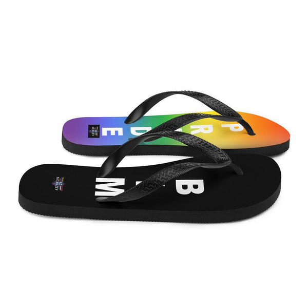 65 MCMLXV Unisex LGBT Pride Black Lives Matter Print Flip - Flops - 65mcmlxv