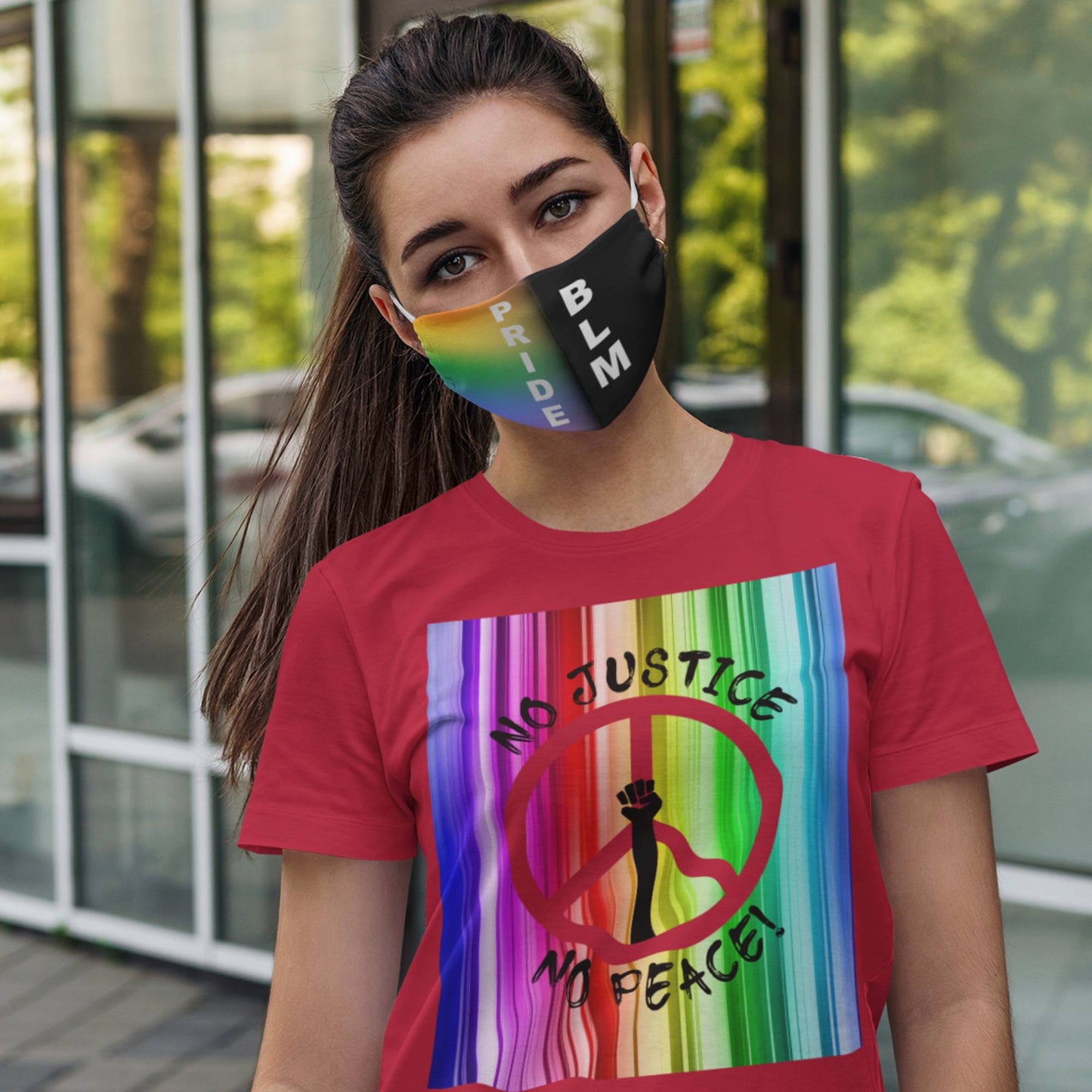 65 MCMLXV Unisex LGBT Pride - Black Lives Matter Print Reusable 2 Layer Face Mask - 65mcmlxv