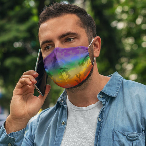 65 MCMLXV Unisex LGBT Pride Rainbow Camouflage Print Face Mask - 65mcmlxv