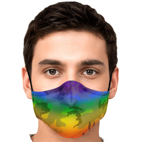 65 MCMLXV Unisex LGBT Pride Rainbow Camouflage Print Face Mask - 65mcmlxv