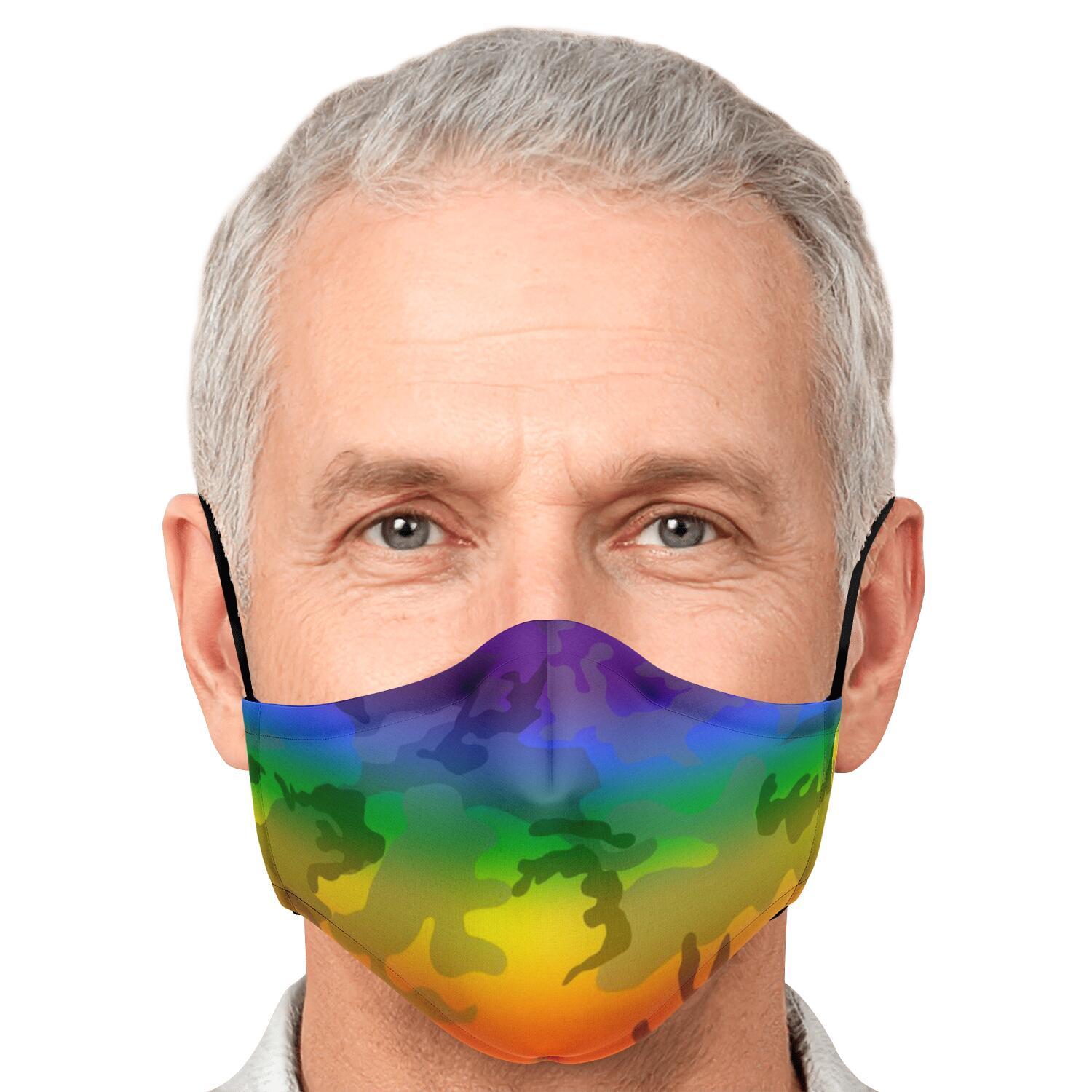 65 MCMLXV Unisex LGBT Pride Rainbow Camouflage Print Face Mask - 65mcmlxv