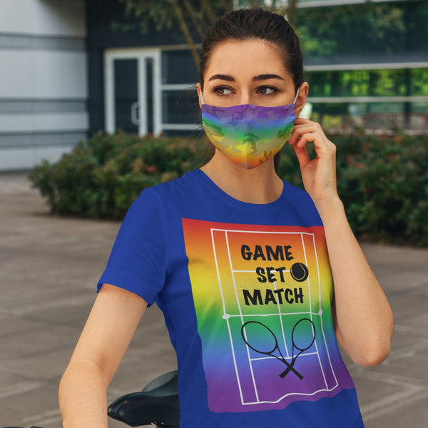 65 MCMLXV Unisex LGBT Pride Rainbow Camouflage Print Face Mask - 65mcmlxv