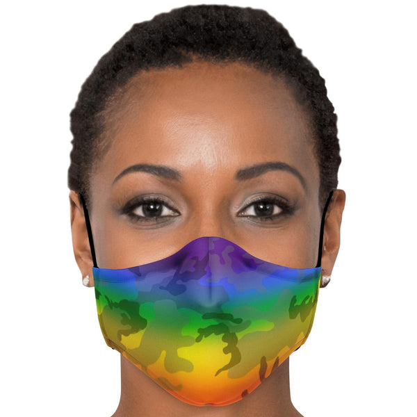 65 MCMLXV Unisex LGBT Pride Rainbow Camouflage Print Face Mask - 65mcmlxv