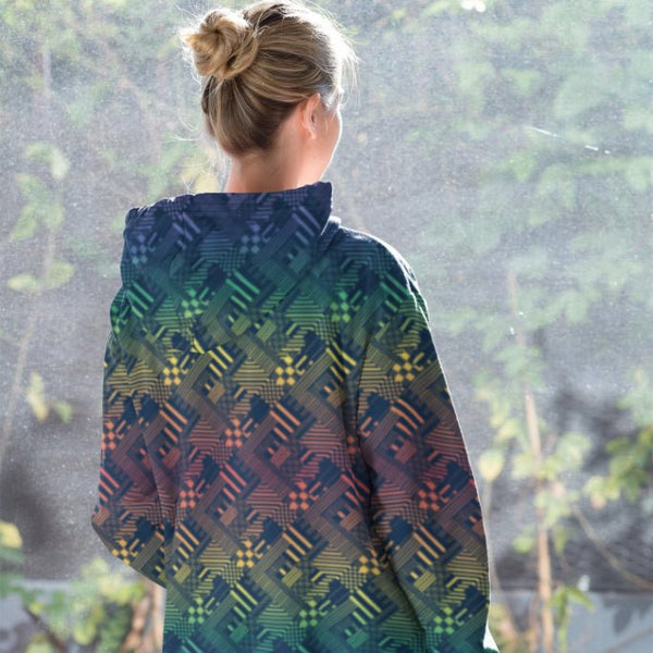 65 MCMLXV Unisex LGBT Pride Rainbow Geo Print Fleece Hoodie - 65mcmlxv