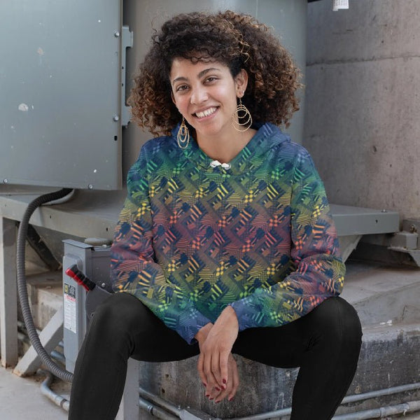 65 MCMLXV Unisex LGBT Pride Rainbow Geo Print Fleece Hoodie - 65mcmlxv
