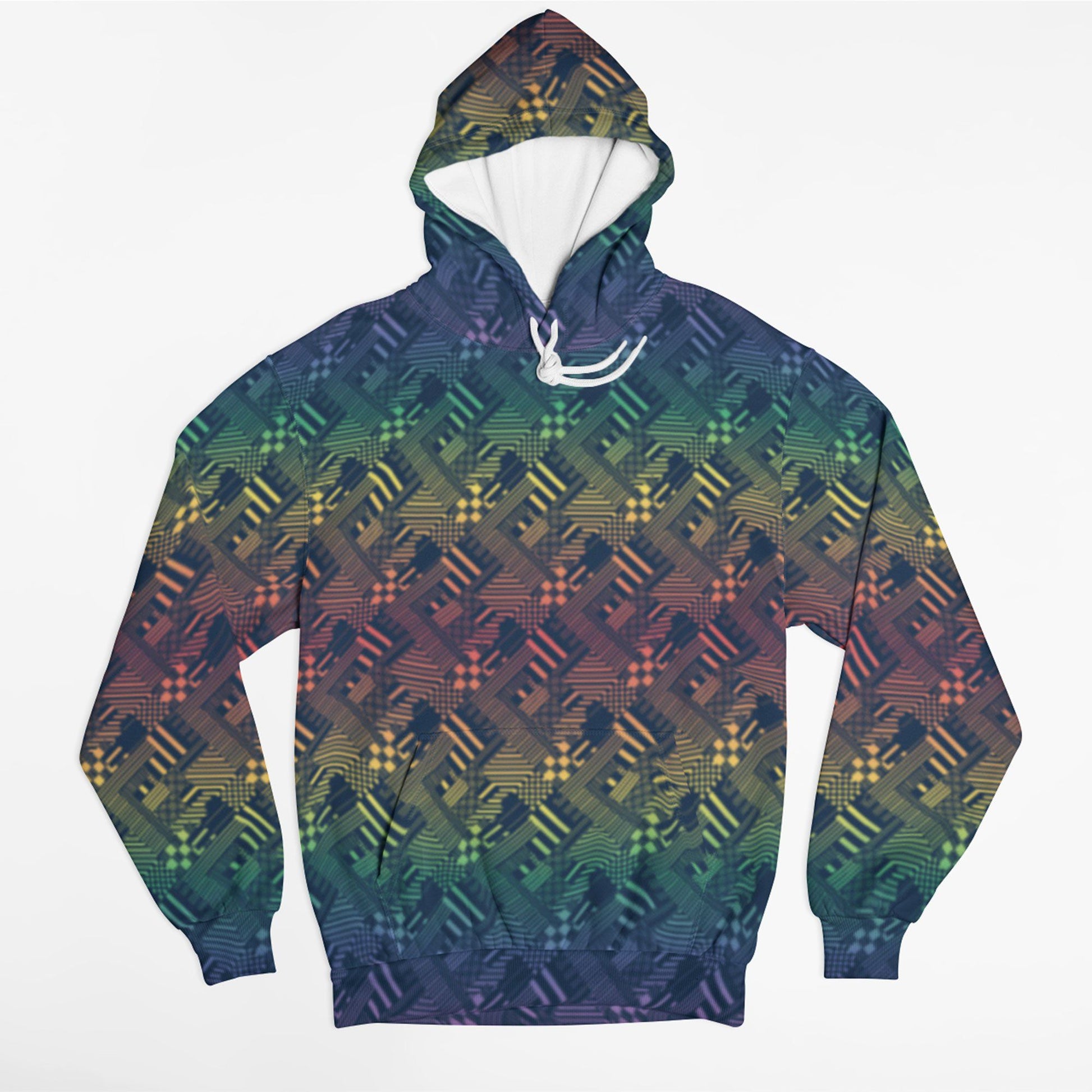 65 MCMLXV Unisex LGBT Pride Rainbow Geo Print Fleece Hoodie - 65mcmlxv
