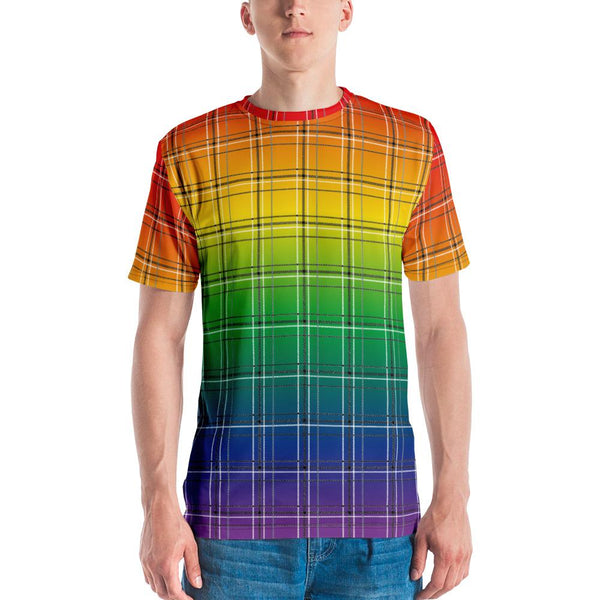 65 MCMLXV Unisex LGBT Pride Rainbow Plaid Print T-shirt - 65mcmlxv