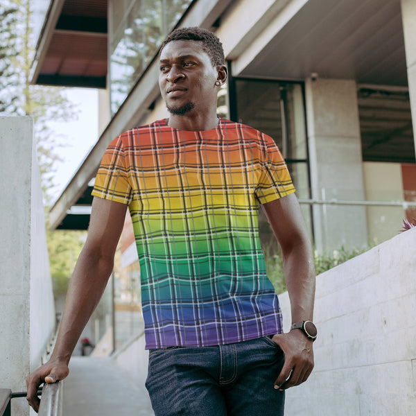 65 MCMLXV Unisex LGBT Pride Rainbow Plaid Print T-shirt - 65mcmlxv