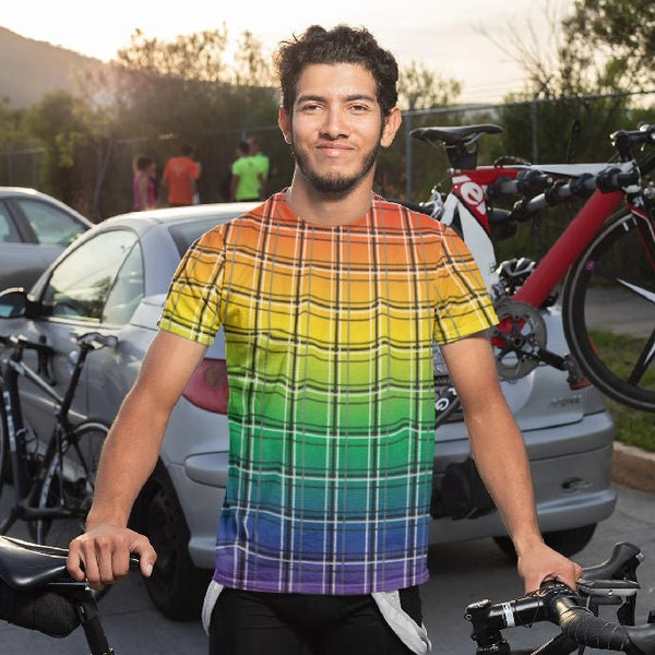 65 MCMLXV Unisex LGBT Pride Rainbow Plaid Print T-shirt - 65mcmlxv