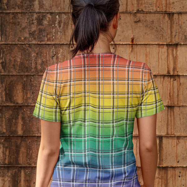 65 MCMLXV Unisex LGBT Pride Rainbow Plaid Print T-shirt - 65mcmlxv