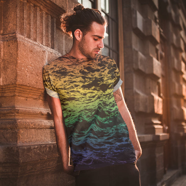 65 MCMLXV Unisex LGBT Pride Rainbow Waves Print T-shirt - 65mcmlxv