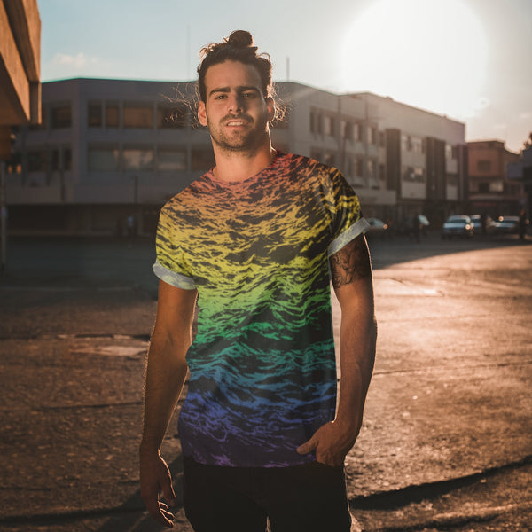 65 MCMLXV Unisex LGBT Pride Rainbow Waves Print T-shirt - 65mcmlxv