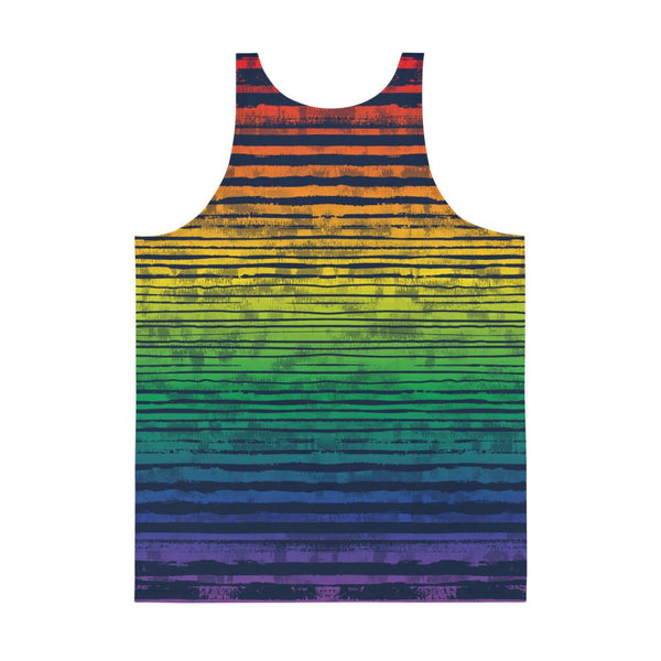 65 MCMLXV Unisex LGBT Pride Textured Rainbow Print Tank Top - 65mcmlxv
