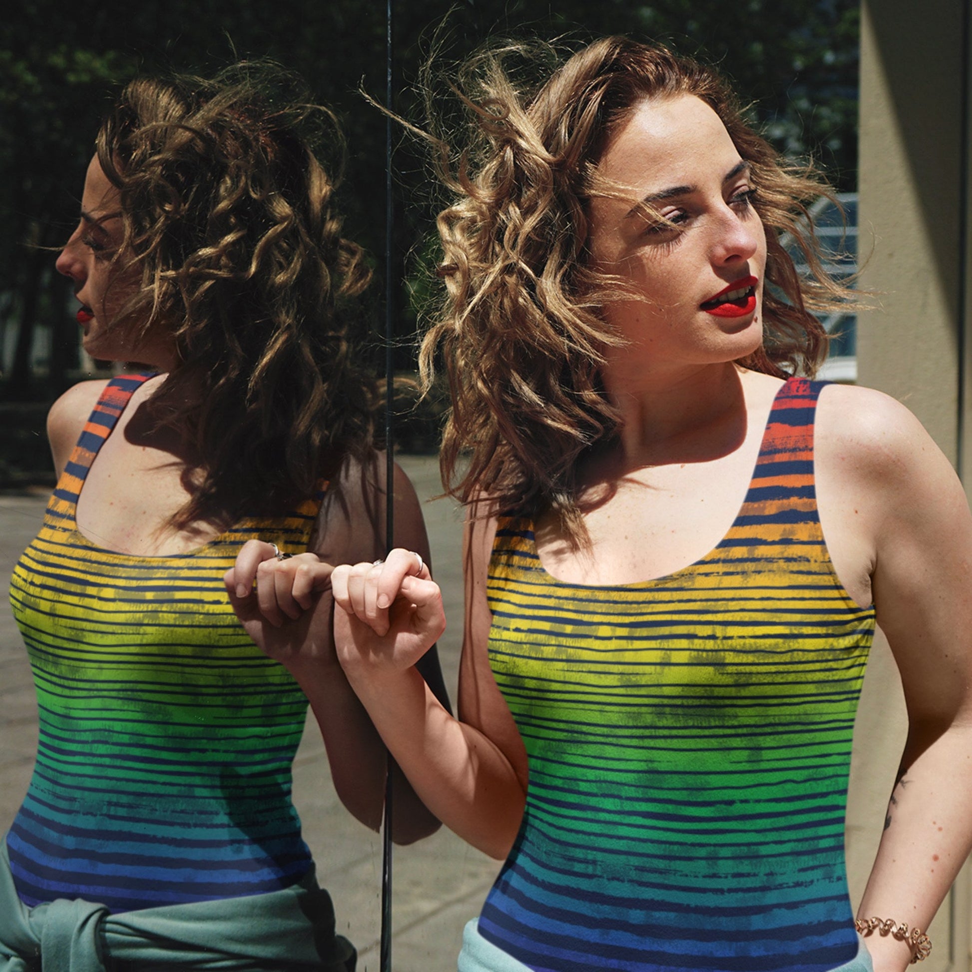 65 MCMLXV Unisex LGBT Pride Textured Rainbow Print Tank Top - 65mcmlxv