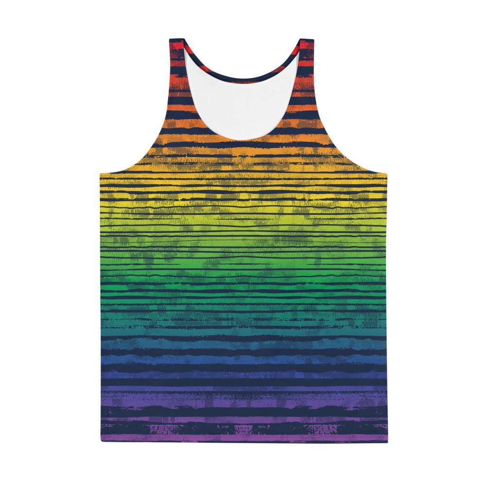 65 MCMLXV Unisex LGBT Pride Textured Rainbow Print Tank Top - 65mcmlxv
