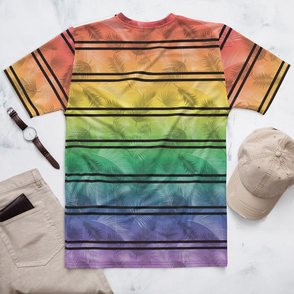 65 MCMLXV Unisex LGBT Pride Tropical Rainbow Stripe Print T-Shirt - 65mcmlxv