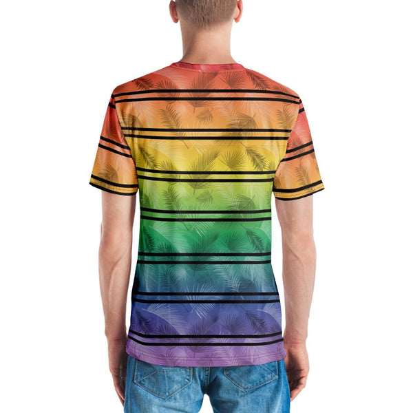 65 MCMLXV Unisex LGBT Pride Tropical Rainbow Stripe Print T-Shirt - 65mcmlxv