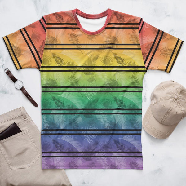65 MCMLXV Unisex LGBT Pride Tropical Rainbow Stripe Print T-Shirt - 65mcmlxv
