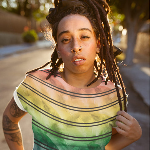 65 MCMLXV Unisex LGBT Pride Tropical Rainbow Stripe Print T-Shirt - 65mcmlxv