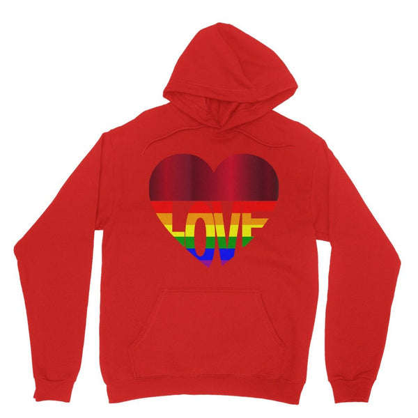 65 MCMLXV Unisex LGBT Rainbow Flag Love Heart Graphic Fleece Hoodie - 65mcmlxv