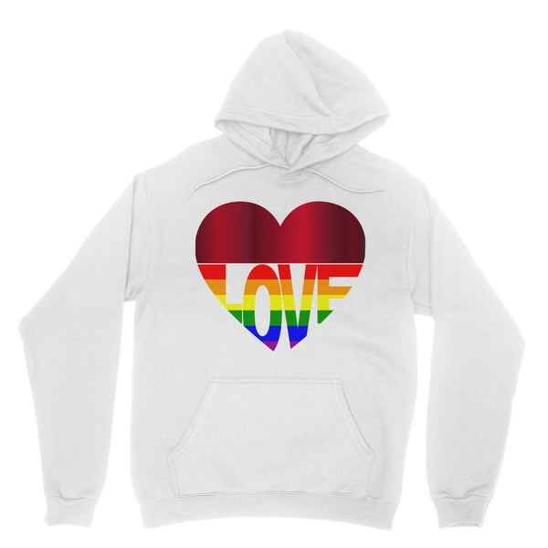 65 MCMLXV Unisex LGBT Rainbow Flag Love Heart Graphic Fleece Hoodie - 65mcmlxv