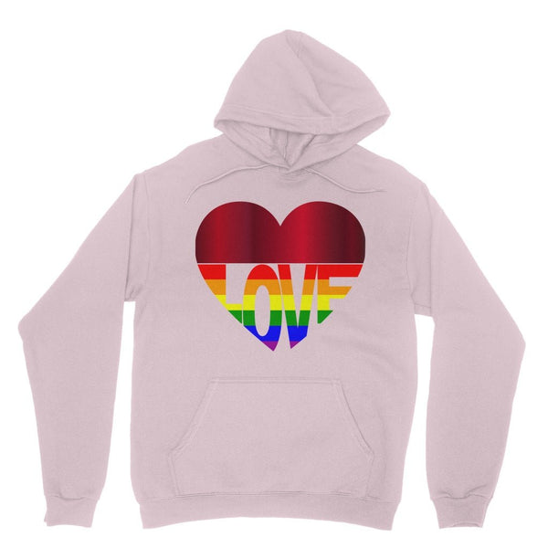 65 MCMLXV Unisex LGBT Rainbow Flag Love Heart Graphic Fleece Hoodie - 65mcmlxv