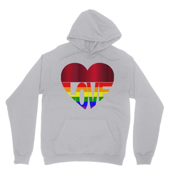 65 MCMLXV Unisex LGBT Rainbow Flag Love Heart Graphic Fleece Hoodie - 65mcmlxv