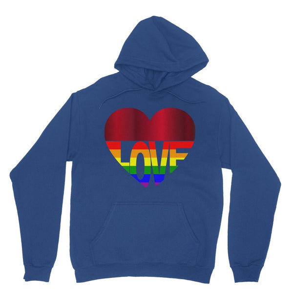 65 MCMLXV Unisex LGBT Rainbow Flag Love Heart Graphic Fleece Hoodie - 65mcmlxv