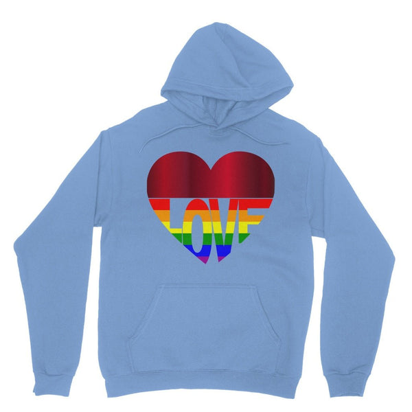 65 MCMLXV Unisex LGBT Rainbow Flag Love Heart Graphic Fleece Hoodie - 65mcmlxv