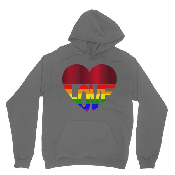 65 MCMLXV Unisex LGBT Rainbow Flag Love Heart Graphic Fleece Hoodie - 65mcmlxv