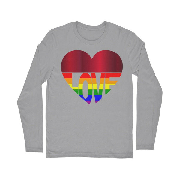 65 MCMLXV Unisex LGBT Rainbow Flag Love Heart Graphic Long Sleeve T-Shirt - 65mcmlxv