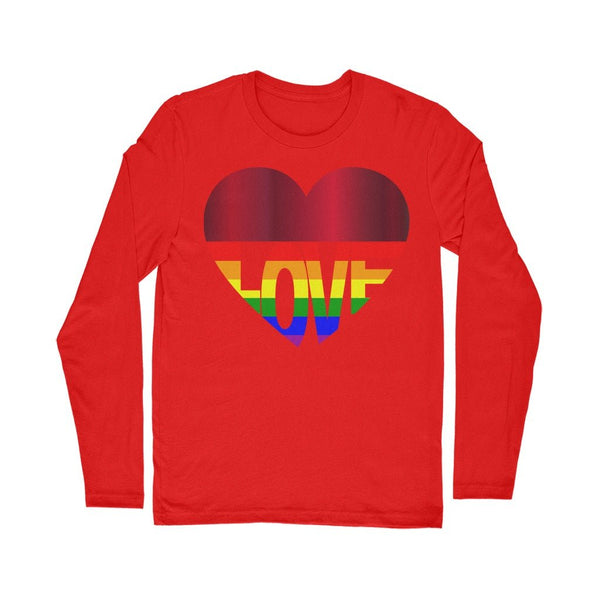65 MCMLXV Unisex LGBT Rainbow Flag Love Heart Graphic Long Sleeve T-Shirt - 65mcmlxv